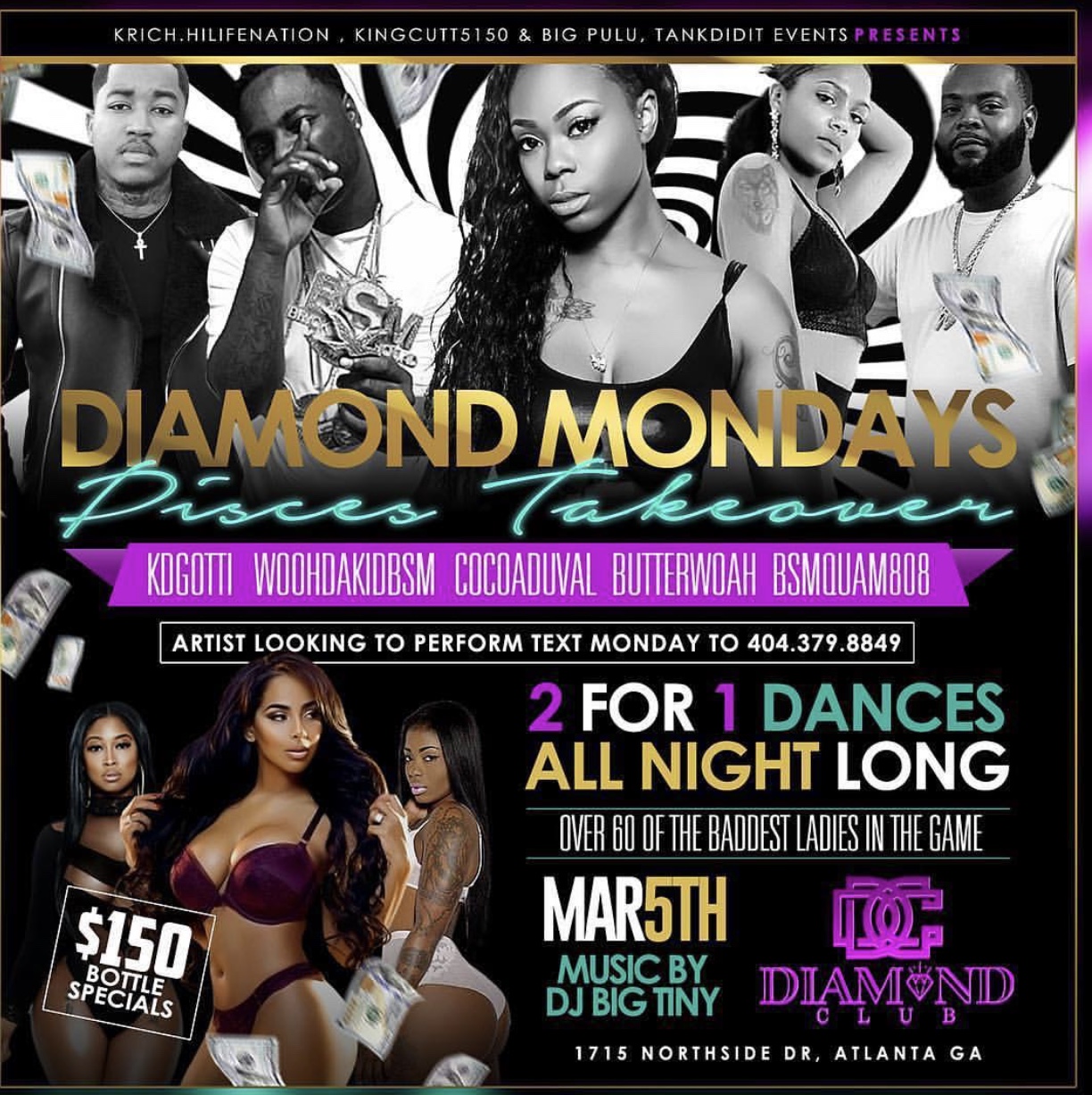 EVENT: #DiamondMondays 3/5 Diamond Club – ATL, GA – 