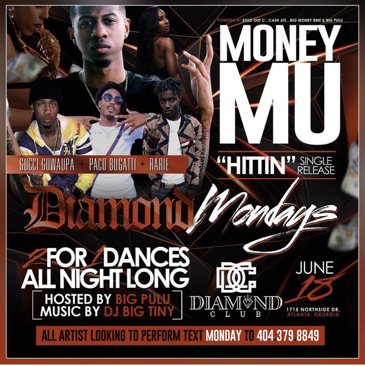 EVENT: Money Mu Single Release 6/18 Diamond Club – ATL, GA – 