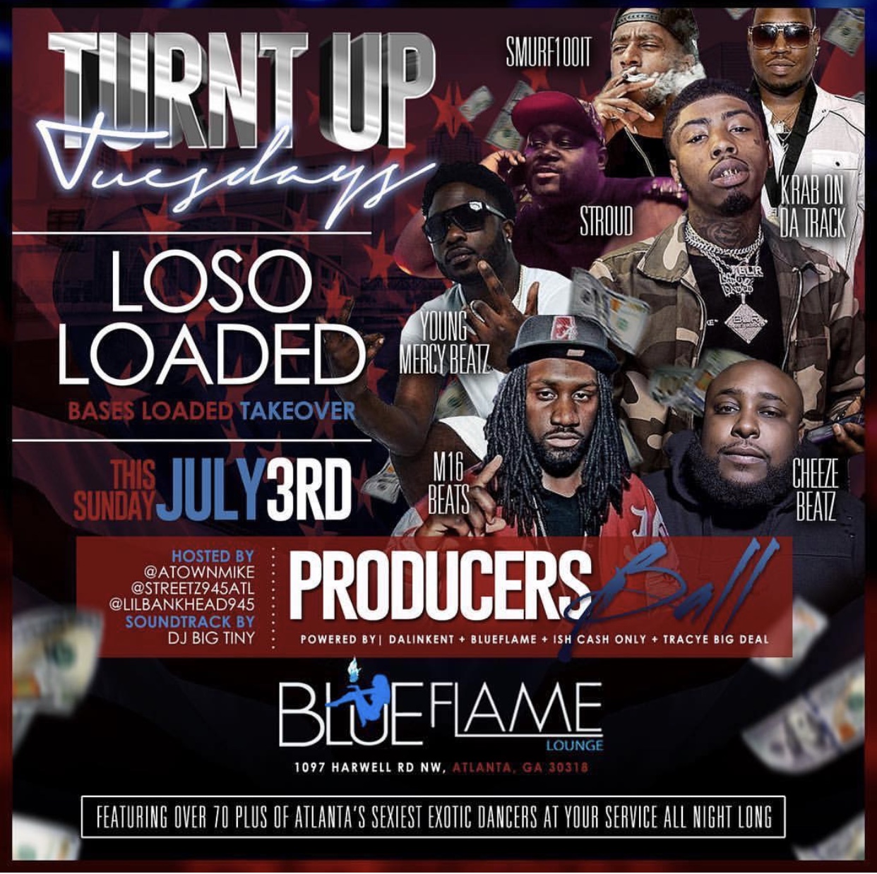 EVENT: Turnt Up Tuesdays 7/3 Blue Flame – ATL, GA – Schweinbeck.com